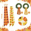 4 Pcs Fall Wreath Sash for Front Door for Garland