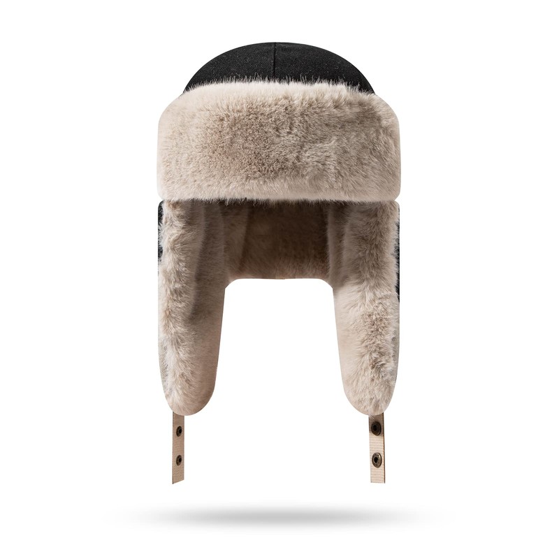 CLAPE Men's Ushanka Russian Hat Lumberjack Aviator Trapper Hat Eskimo