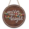 Merry & Bright Christmas Welcome Sign for Front Door Decor,