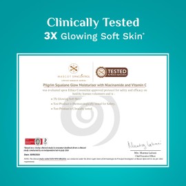 Pilgrim Squalane Niacinamide & Vitamin C Glow Moisturizer for Face Moisturizer for Dry Skin Hydration Face Moisturizer with Vitamin C for Glowing Skin Non-Greasy 50 Gm,Cream
