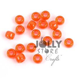 JOLLY STORE Crafts Pony Beads 9x6 Hyacinth Orange 500pc Jolly Store Crafts Made USA DIY Jewelry