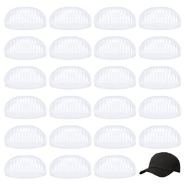 FINGERINSPIRE 24pcs Hat Support Pad Holder Clear Plastic Cap Insert Shaper Baseball Hat Support Holder Caps Inner Support Protector Half Hat Stay Hat Shaper for Baseball Caps Golf Hat Storage Supplies