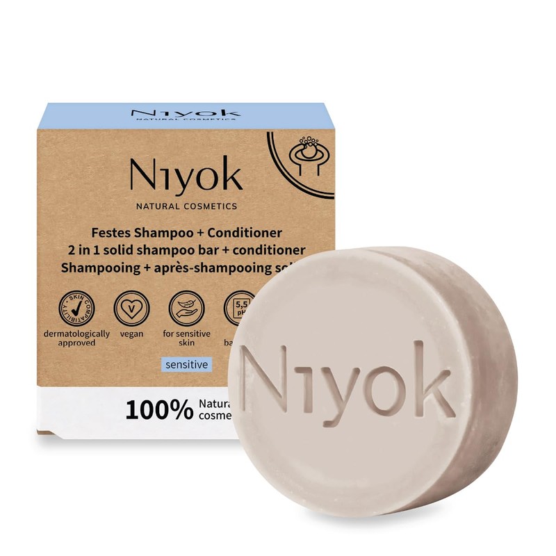 Niyok Natural Cosmetics - Champú sólido 2 en 1 +