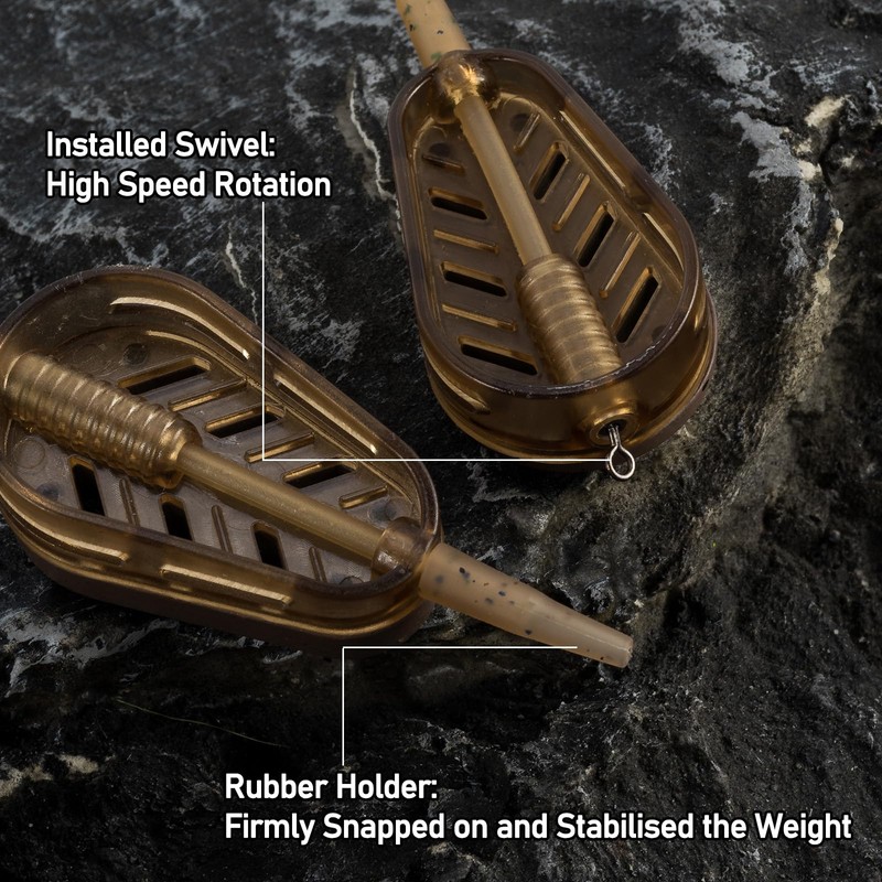 Alwonder 4pcs Carp Fishing Feeder Made by Zinc Weights 20g