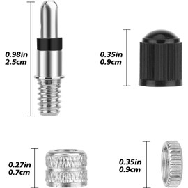 Bicycle, Bug Rubber, Super Valve, English Type, Aluminum Alloy Cap, Long Life, Special Bicycle Valve, Easy to Replace, 5 Black