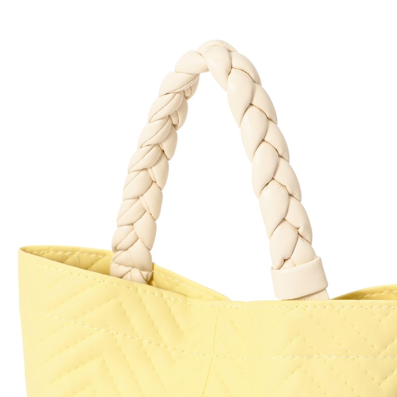 Francfranc Quilted Hanging Tissue Cover Yellow Tissue Case Wall Hanging
