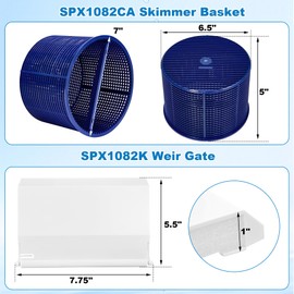 BigHead SPX1082CA Pool Skimmer Basket (White)& SPX1082K Pool Skimmer Weir Door Flapper Assembly Bundle (Blue) Compatible with Hayward In-Ground SP1082 SP1083 SP1084 SP1085 SP1086 SP1075