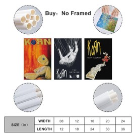 A Set Of 3 Korn Poster Music Rock Band Vintage Cover Poster Für Zimmer, Ästhetische Leinwand-Wandkunst, Schlafzimmer-Dekor Poster 08x12inch(20x30cm)-3pcs