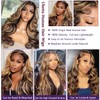 Balayage Honey Blonde Highlight Wig Human Hair, Body Wave 13x6