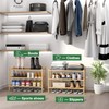 kiplant 3-Tier Shoe Rack for Entryway, Bamboo Wood Shoe Rack,