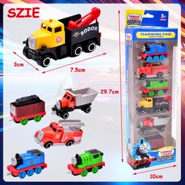 Thommas 6PCS Pull Back Racing Vehicles - Mini Push and Go Car Toy - Metal Alloy Toy Car Model for Kids Birthday Gift