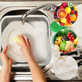 ASelected Washing Up Bowl, 304 Stainless Steel Large Rectangular 10 Litre Washing Basin, Dishtub, Mixing Bowl, Plastic Free, 33x33x13 cm