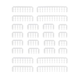 FormulaMod Cable Comb Kit for Power Cable,Sleeve Management Tools Wire Organizer Comb Includes 4x24 P+4x16P+12x8P+4x6P Computer Case Water Cooling Cable Organizer(White)
