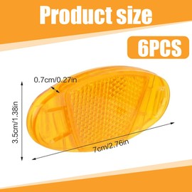 EIHI Pack of 6 Bicycle Reflectors Cat Eyes to Improve Night Travel Yellow