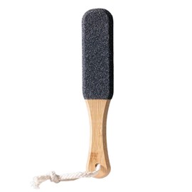 Foot File Pumice Stone Professional Pumice Stone for Feet Foot Scrubber with Wooden Handle Exfoliating Pedicure Rasp Remove Hard Dead Skin Callus for Cracked Heels Dead Skin Corn Hard Skin (Black)