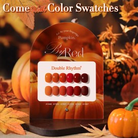 Double Rhythm 6 Pcs 15 ML Gel Polish Set Same Color Same Bottle Soak Off Gel Polish Kit Nail Art Manicure Salon DIY at Home for Women (Dark Light Brown Orange Maroon-T6-6)