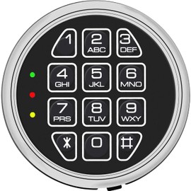 Gun Safe Replacement Lock Chrome Digital Keypad Electronic Lock, Solenoid Safe Lock Mechanism, 14 Pin DIY Safe Lock
