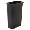 Continental 8322BK 23-Gallon Wall Hugger LLDPE Waste Receptacle, Rectangular, Black