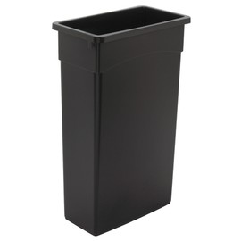Continental 8322BK 23-Gallon Wall Hugger LLDPE Waste Receptacle, Rectangular, Black