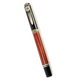 Abcsea Sword Pen Cover Fountain Pen, Noble Real Wood Fountain Pen Medium Nib Vintage Style with Abcsea Pen Pouch - Red Wood