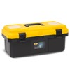 DELI 15 inch Plastic Toolbox with Handle, Removable Tray, Double