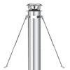 6" Extended Chimney Stove Pipe Roof Bracket Support, Stainless Steel