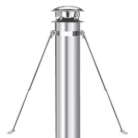 6" Extended Chimney Stove Pipe Roof Bracket Support, Stainless Steel Chimney Pipe Roof Support for Stove Pipe, Adjustable Chimney Pipe Bracing, Stability Against Wind & Snow