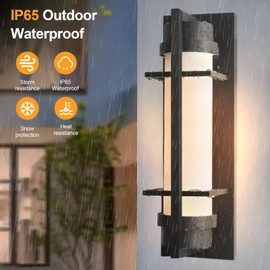 ALVIME Outdoor Wall Sconce, Outdoor Wall Lights Fixture Exterior, Waterproof&All-Weather Wall Lanterns, Porch Outside Lights for Entryway, House Front Door Patio Garage, E26 Base&Etched Opal