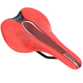 Mountain Bike Saddle Microfiber Leather Ultralight Soft Mountain Bike Seat Cushion for Road Bicycle Red