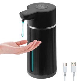 Electric Soap Dispenser with Sensor, USB Charging, 4 Adjustable Levels, Soap Dispenser, Automatic Wall Mounting, with Residue-Free Sticker for Kitchen, Bathroom, School, Hotel