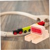 KOMBIUDA 2Pcs Wooden Train Track Stop Accessory DIY Assemble Blocks