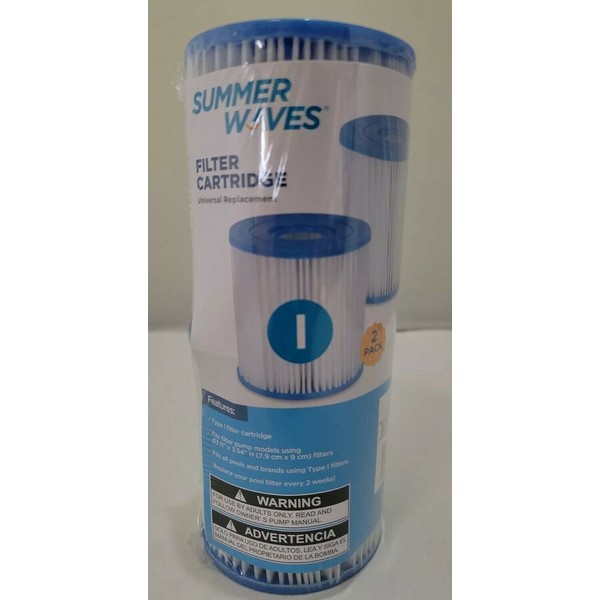 I Pool Filters Summer Waves, Mainstay, Intex Style. Replacement 2 pack Type I