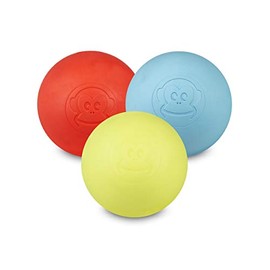 Captain LAX Massage Ball Original Lacrosse Ball in Pack of 3 with the Colours Red, Light Blue, Yellow, Made of Hard Rubber, Size Individually 6 x 6 cm, Suitable for Trigger Point and Fascia