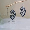 Handmade Colorful Hollow Natural Wood Leaf Dangle Drop Earrings Unique