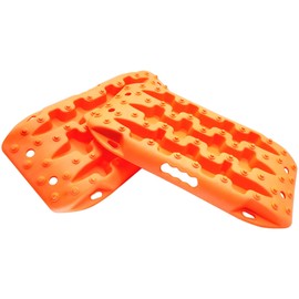 ALL-TOP Short Recovery Traction Boards, Off Road Bendable Tire Friction Tracks for Sand Mud Snow, 2PCS & Mounting Kit (3rd Gen, Orange)