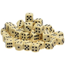 Weible Spiele 05216-1 - Acryl-Würfel in Dose, 16 mm, 100 Stück, Elfenbein