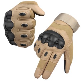 YOTAWA Motorcycle Gloves for Men Hard Knuckle Protective Tactical Leather Glove, for Cycling Climbing Camping Workout Sports