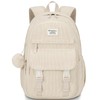 School Backpack for Teens, Large Corduroy Bookbag Cute 15.6 Inch