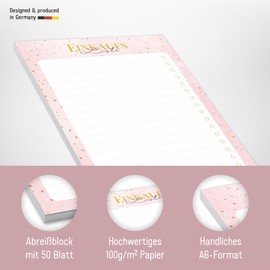 Shopping List A6 Tear-Off Pad Shopping List for Kitchen "Golden Dots"