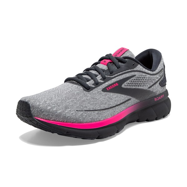 Brooks Women’s Trace 2 Neutral Running Shoe - Oyster/Ebony/Pink - 8 Medium
