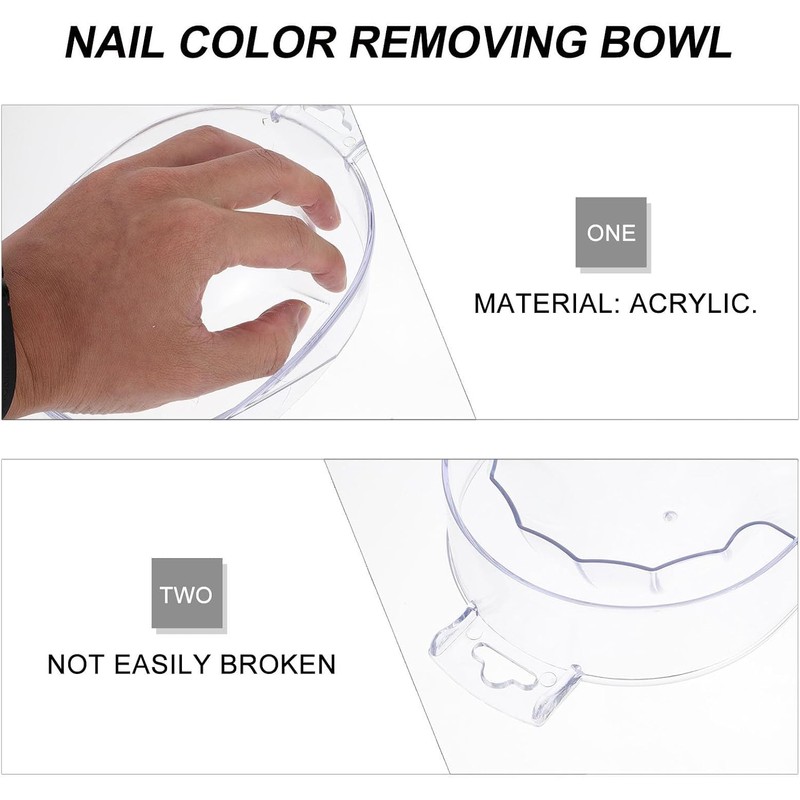 Suministros para Remojar Uñas para Decoración de Uñas Cuenco Acrílico
