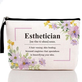 Funny Esthetician Definition Makeup Bag Appreciation Gifts Cosmetic Bag for Women Beautician Salon Stylist Coworker Zipper Pouch Bag Travel Bag for Retirement Birthday Christmas Thanksgiving