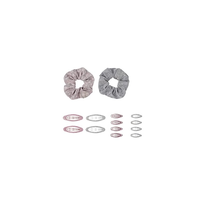 NAME IT Girl's NKFACC-Rora Hair Set, Silver Colour/Pack: Set, One