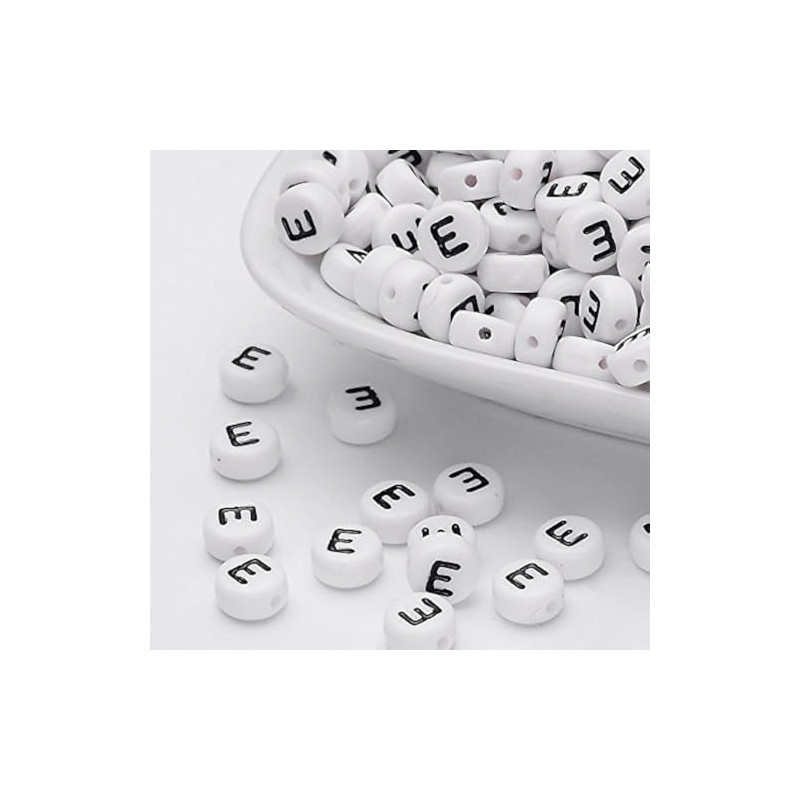 Handicraft Emporium Flat Round Alphabet Acrylic Beads | 20g |