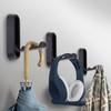 SYZOW Folding Coat Hooks, 4PCS Black Wall Hooks for Hanging