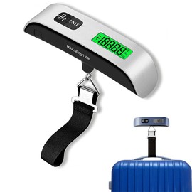 LIKENNY Digital Luggage Scale, Portable, Hand-held Weighing Scale, LCC Compatible, Measures Up to 110.2 lbs (50 kg), Ideal for Travel/Outdoors/Hiking/Fishing, Lightweight, w/ Tare Function (A)