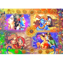 Brain Tree - Krish 1000 Piece Puzzle for Adults - Unique Puzzles for Adults 1000 Pieces and up with Droplet Technology for Anti Glare & Soft Touch - 27.5”Lx19.5”W