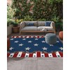 Independence Day Country Star Outdoor Rug 4x6ft, Waterproof Indoor Outdoor
