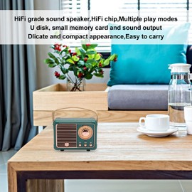 BONKZEBU Retro Blue Tooth Speaker HiFi Stereo Fast Transmission Low Power Consumption Portable Vintage Speaker for Home Outdoor (Green)