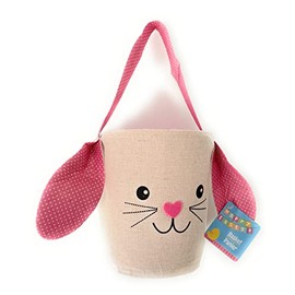 Greenbrier Fabric Bunny Easter Basket (Pink)